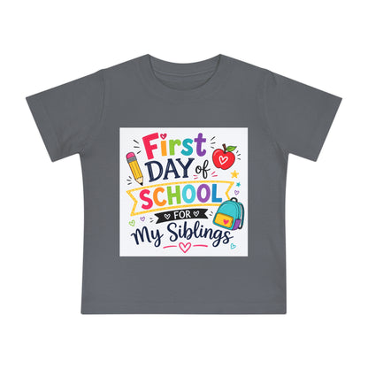 First Day Baby Short Sleeve T-Shirt (Siblings)