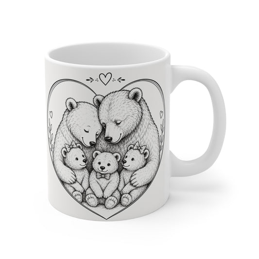 Bear family B/W Mug 11oz
