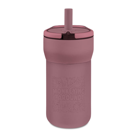 Kids' Leakproof Straw Tumbler, 12oz ( Monkey Engraving)