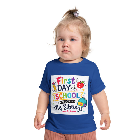 First Day Baby Short Sleeve T-Shirt (Siblings)