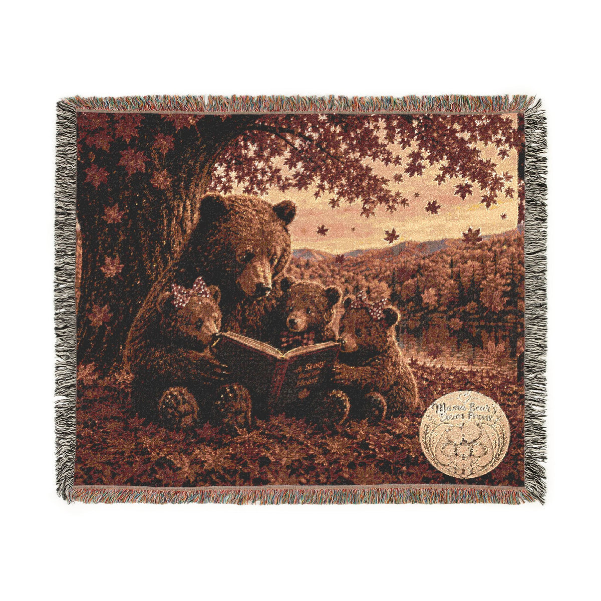 Mama and cubs Woven Blanket