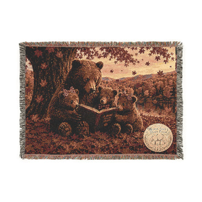 Mama and cubs Woven Blanket