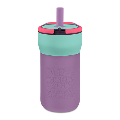 Kids' Leakproof Straw Tumbler, 12oz ( Monkey Engraving)
