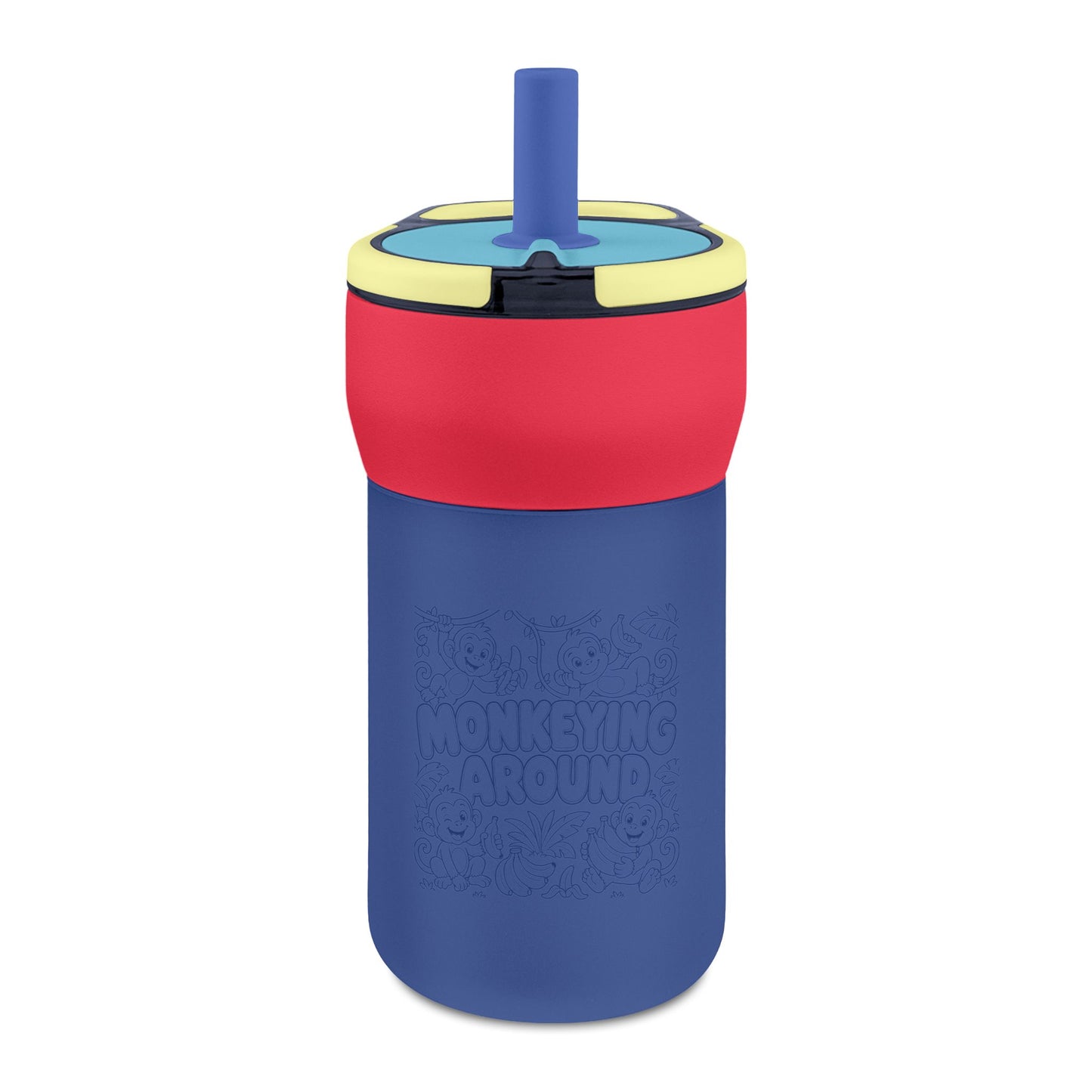 Kids' Leakproof Straw Tumbler, 12oz ( Monkey Engraving)