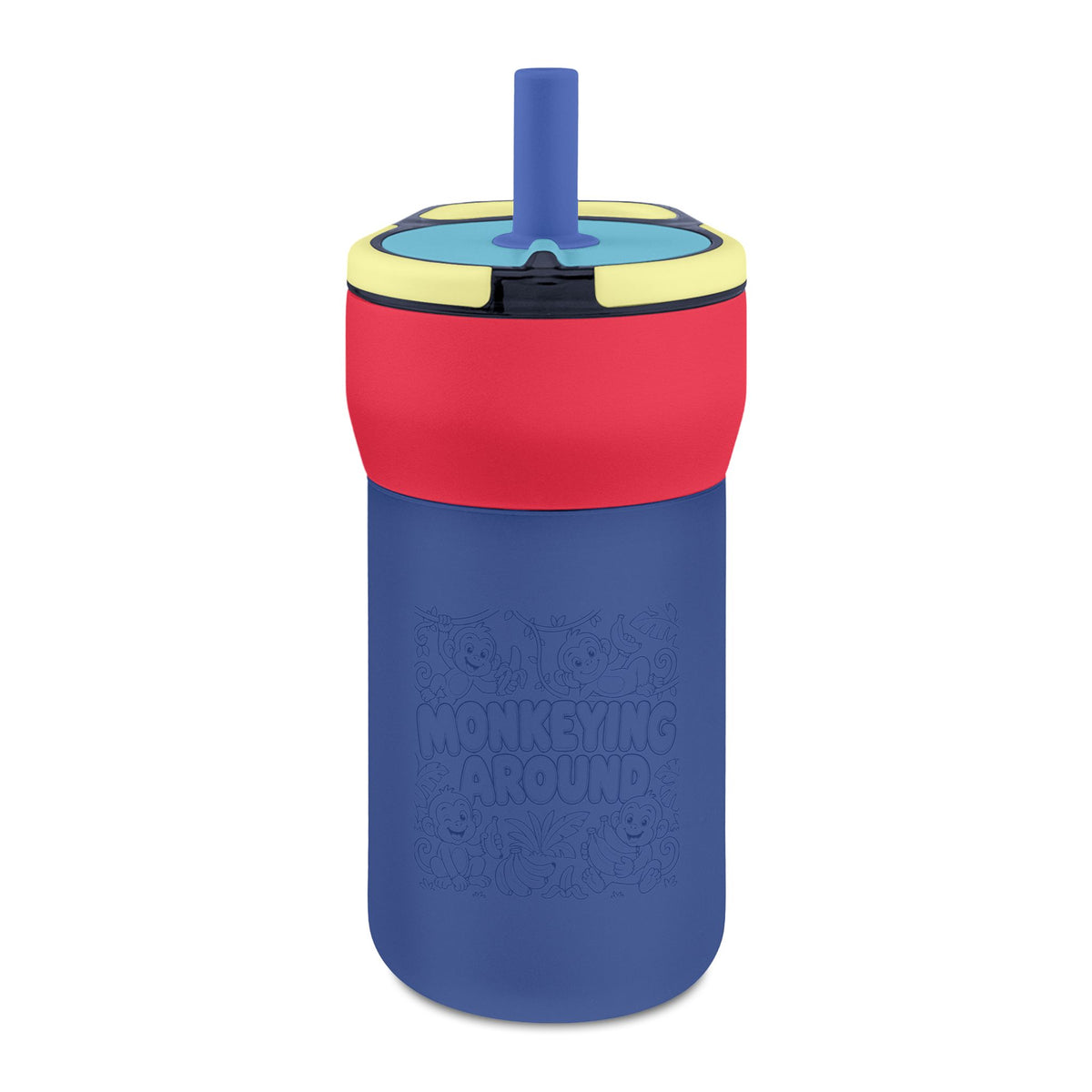 Kids' Leakproof Straw Tumbler, 12oz ( Monkey Engraving)