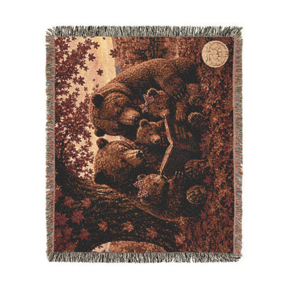 Bear Family Woven Blanket