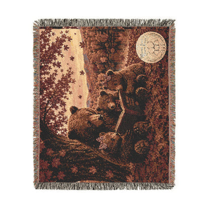 Mama and cubs Woven Blanket