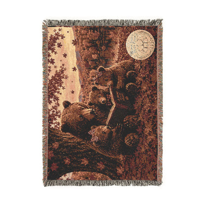 Mama and cubs Woven Blanket