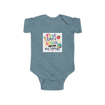 First Day Infant Short Sleeve Bodysuit (Siblings)