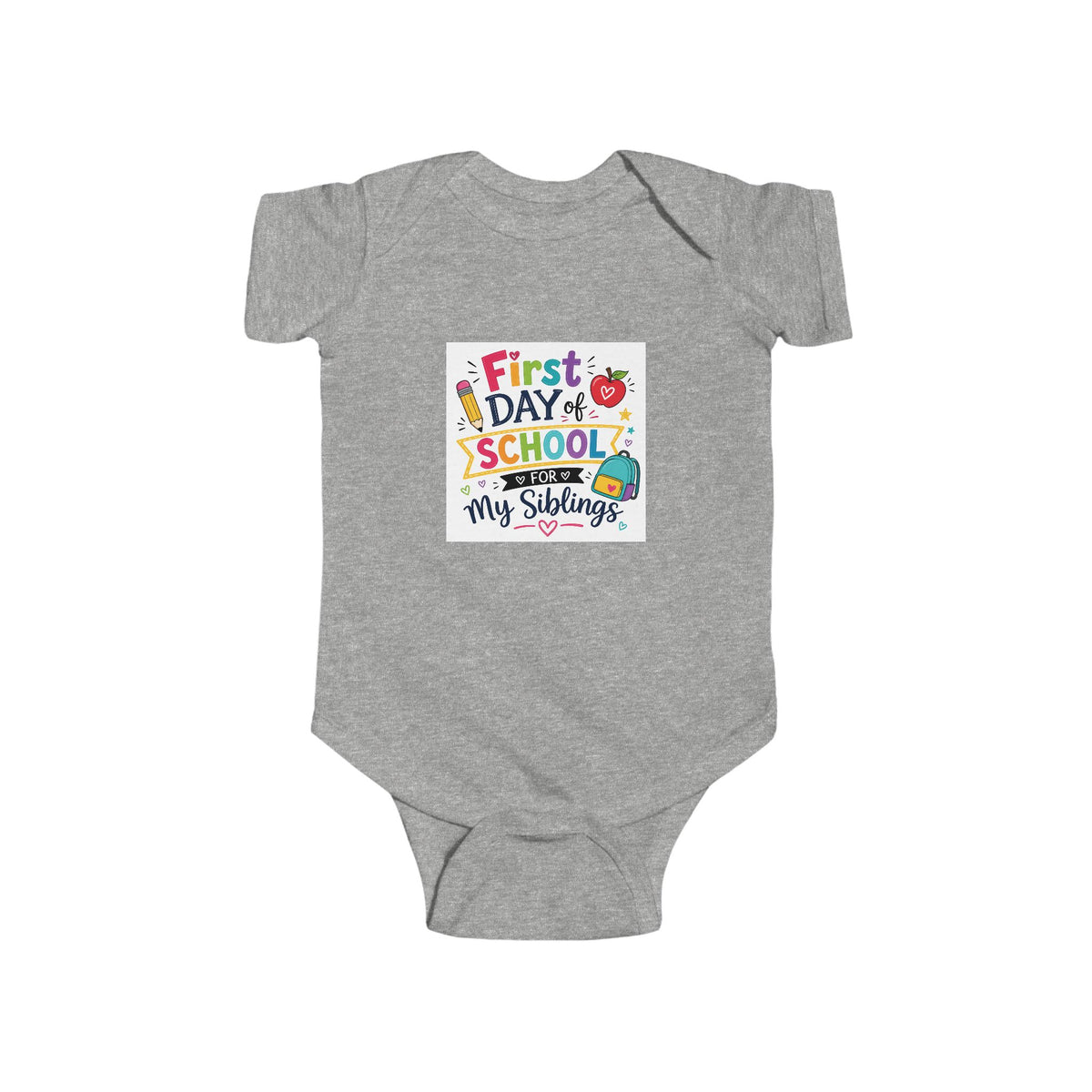 First Day Infant Short Sleeve Bodysuit (Siblings)