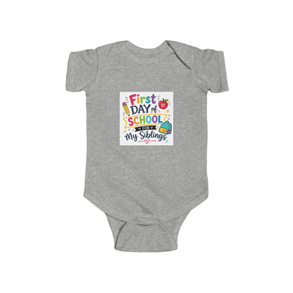 First Day Infant Short Sleeve Bodysuit (Siblings)