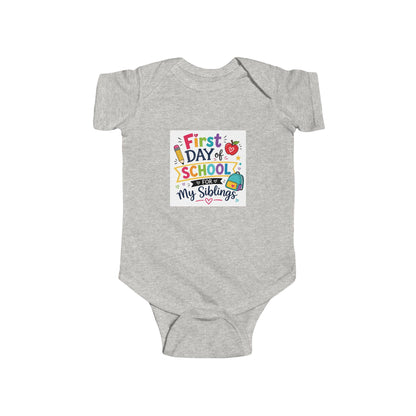 First Day Infant Short Sleeve Bodysuit (Siblings)