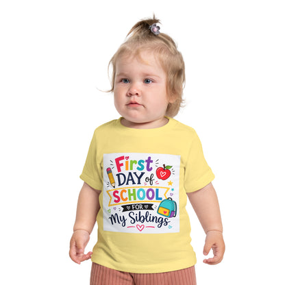 First Day Baby Short Sleeve T-Shirt (Siblings)