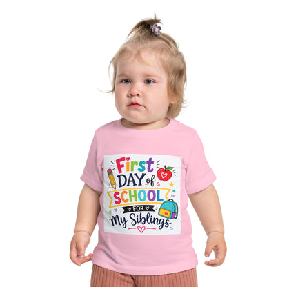 First Day Baby Short Sleeve T-Shirt (Siblings)
