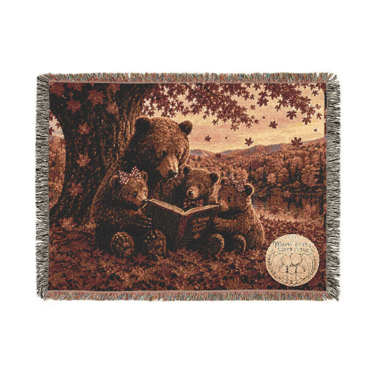 Mama and cubs Woven Blanket