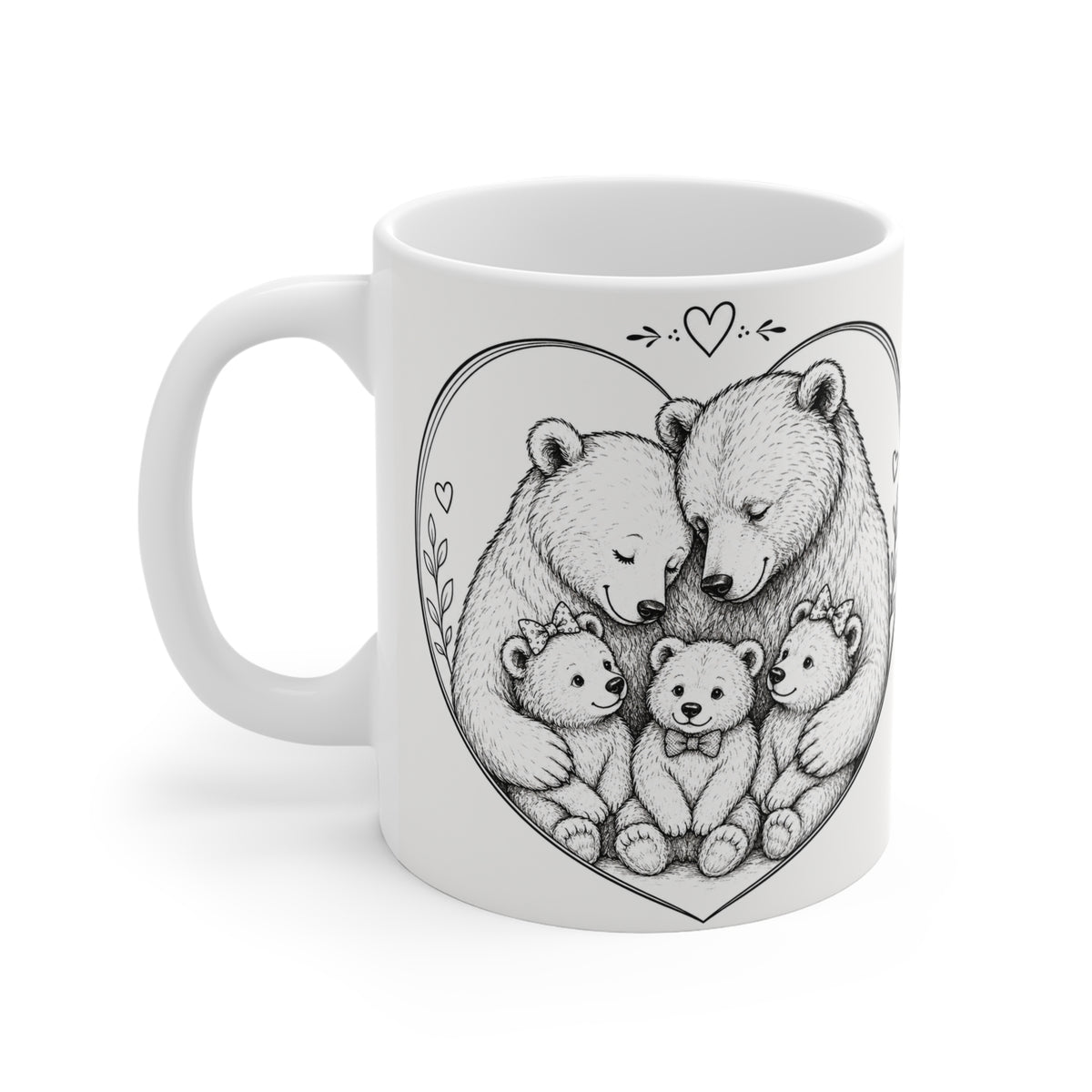 Bear family B/W Mug 11oz