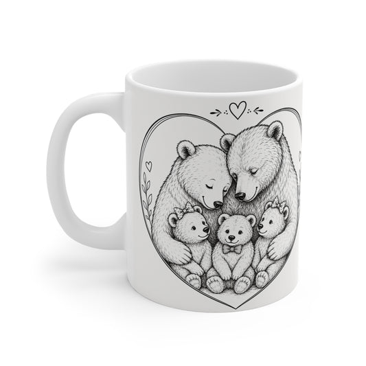 Bear family B/W Mug 11oz