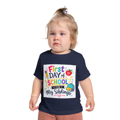 First Day Baby Short Sleeve T-Shirt (Siblings)