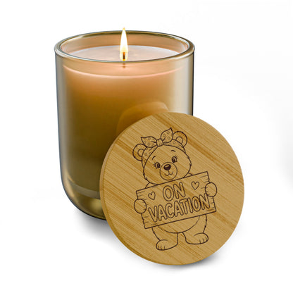 Scented Candle, 14oz ( Vacation Bear Engraving)