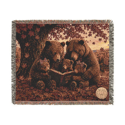 Bear Family Woven Blanket