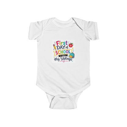 First Day Infant Short Sleeve Bodysuit (Siblings)