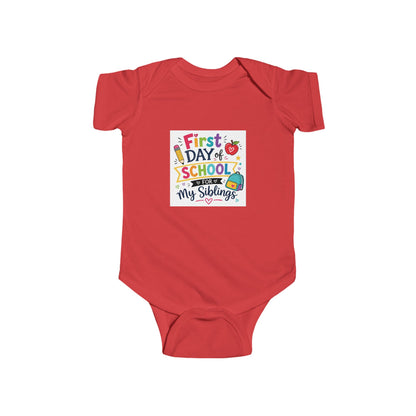 First Day Infant Short Sleeve Bodysuit (Siblings)