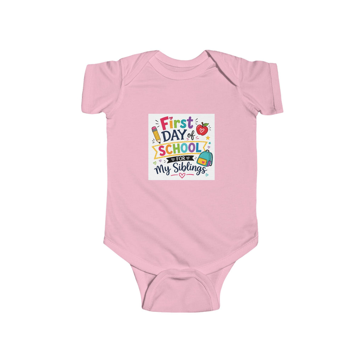 First Day Infant Short Sleeve Bodysuit (Siblings)
