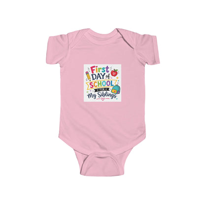 First Day Infant Short Sleeve Bodysuit (Siblings)