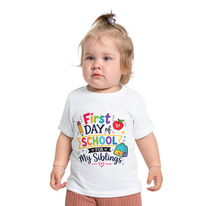 First Day Baby Short Sleeve T-Shirt (Siblings)